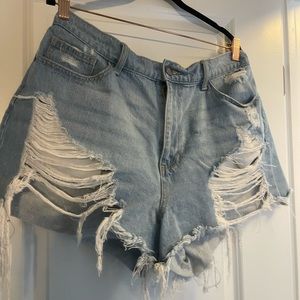 Sexy Light Wash Denim Shorts - Size 1x